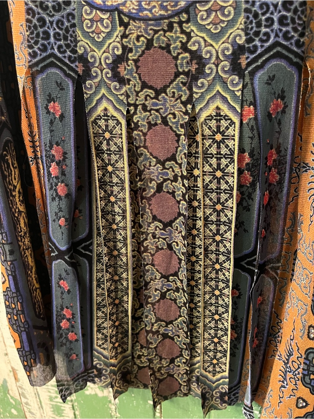 Bohemian Patterned Midi Skirt in Blue, black and Gold - Picture 3 of 8